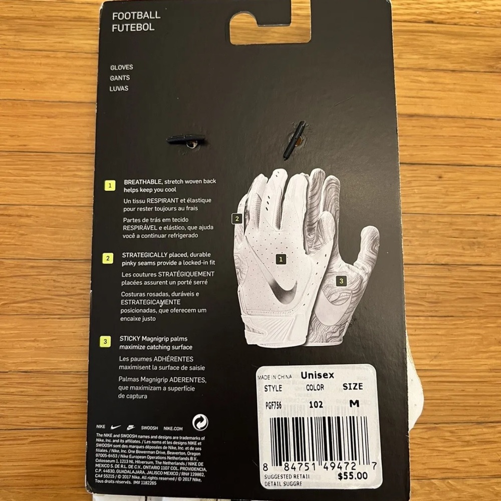 Nike Vapor Jet NCAA Purdue Boilermakers Receiver DB Gloves Size Medium NEW - Picture 7 of 7